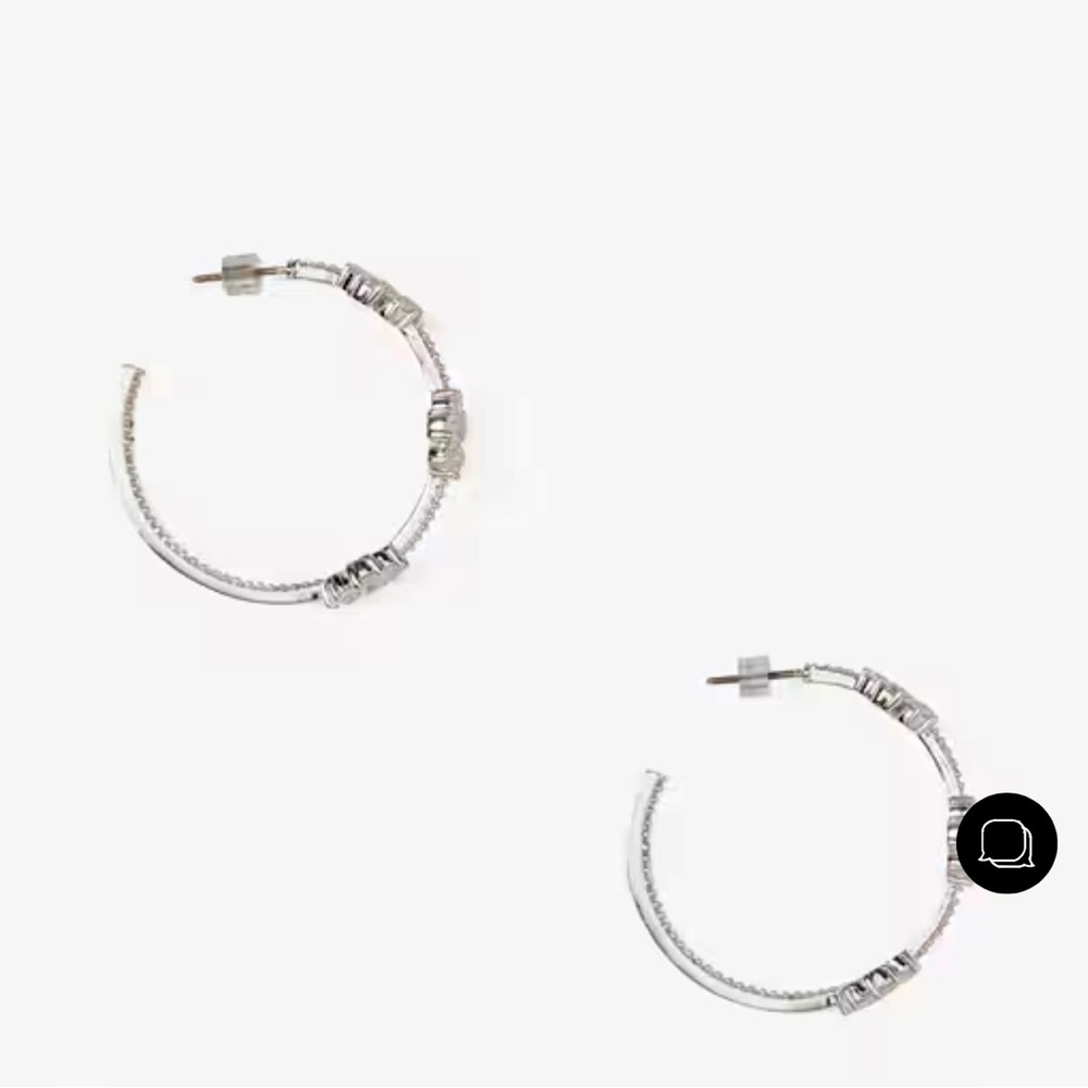 kate spade ♠️- “Gleaming Gardenia Flower Hoops” in Silver - Picture 3 of 10